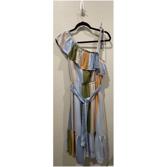 LC LAUREN CONRAD One Shoulder Multicolor Striped Midi Dress - Picture 6 of 6